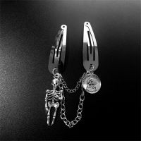 Skull Hairpin Dark Chain For Girls Spider Hair Butterfly Retro Gothic Punk