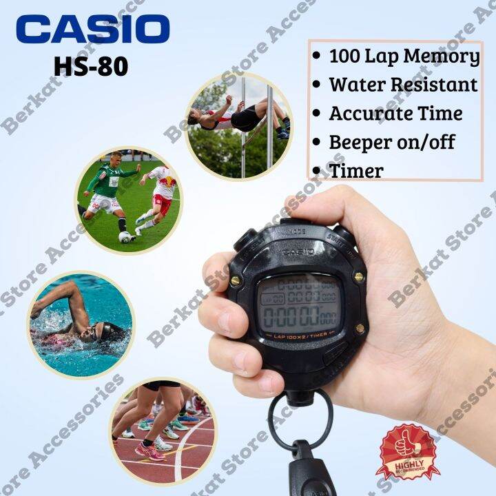 Casio Stopwatch HS80TW Hitam Lazada Indonesia