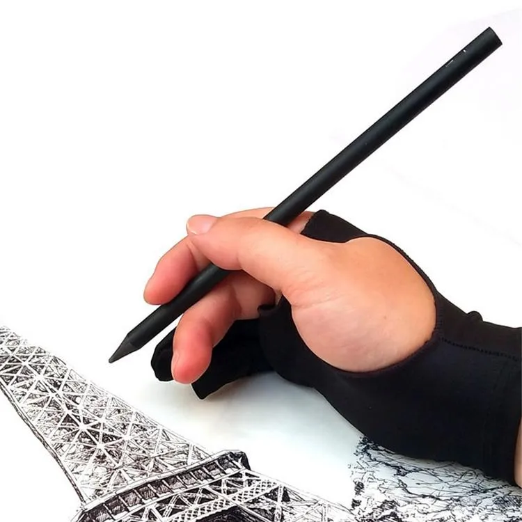 Anti-touch Two-Fingers Painting Glove For Drawing Tablet Right Left Hand  Gloves