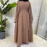 【hot】∈✜  Muslim Fashion Hijab Dubai Abaya Dresses With Sashes Clothing African Musulman Djellaba