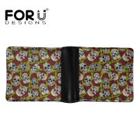 FORUDESIGNS Cool Style Skull and Flower Design Short PU Wallet Personlized Mens Leather Purse Fashion Durable Card Holder 2021