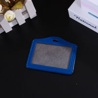 For Office Horizontal Clear PVC Waterproof With Clear Window Pu Leather Name Card Holder