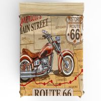 Red Motorcycle Stars Plate Retro Custom Bedding Fitted Sheet Mattress Cover With Elastic Home Double Bed Sheet(no pillowcases)