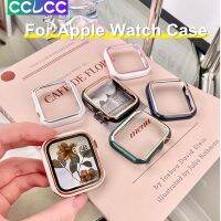 CCLCC เคสสำหรับ Apple Watch Series 8 7 45Mm 41Mm 6 SE 5 4 3 2 SE ฝาครอบป้องกันกรอบชุบ PC สองสีแบบแข็งสำหรับสมาร์ทวอท์ช38Mm 42Mm 40Mm 44Mm