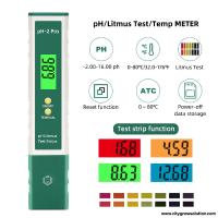 โปรโมชั่น++ PH Meter เครื่องวัดค่าพีเอช PH-2Pro มีไฟเปลี่ยนสีตามค่า PH Test : วัดค่ากรด-ด่าง/Temp/Litms แถมฟรีผงCalibrate PH Buffer ราคาถูก เครื่องวัดไฟฟ้า เครื่องวัดกระแสไฟฟ้า ไฟฟ้า  เครื่องมือช่าง