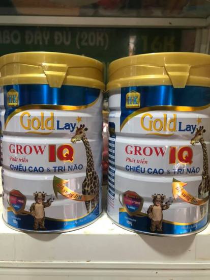 Combo 2 lon sữa tăng trưởng chiều cao grow iq goldlay lon 900g date mới - ảnh sản phẩm 1