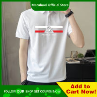 MARUHOOL เสื้อยืดแขนสั้นผู้ชาย,เสื้อโปโลทรงหลวมเสื้อโปโลสำหรับผู้ชายเสื้อฤดูร้อน