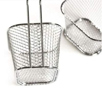 French Fries Basket Portable Stainless Steel Chips Mini Frying Basket Strainer Fryer Kitchen Cooking Chef Basket Colander Tool