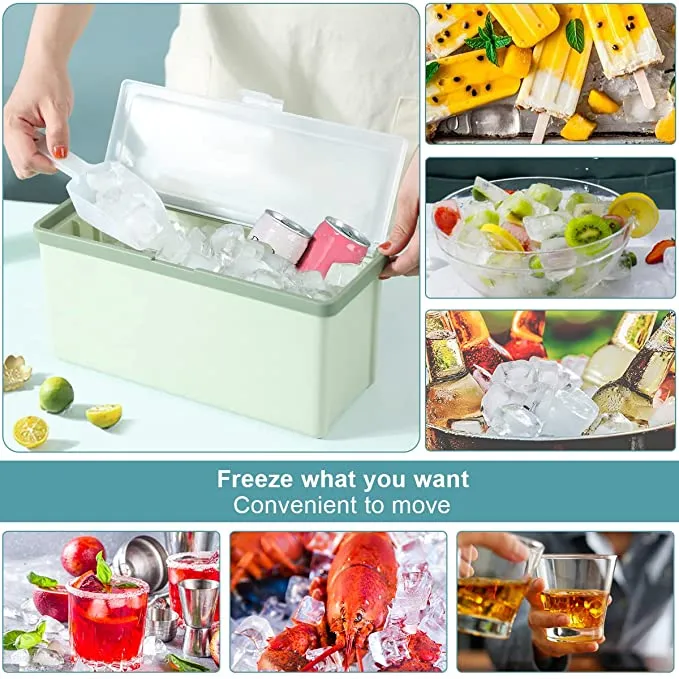  Ice Cube Bin Scoop Trays - Use It as a Portable Box in