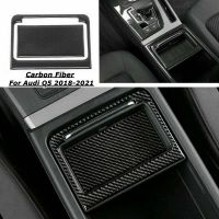 for Audi Q5 2018-2021 Real Carbon Fiber Central Console Storage Box Panel Trim