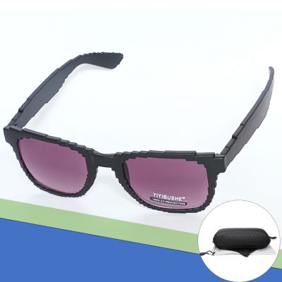 CheappyShop  แว่นกันแดด ป้องกัน UV400 รุ่น Wayfarer Pixel สีดำ แว่นแฟชั่นผู้ชาย