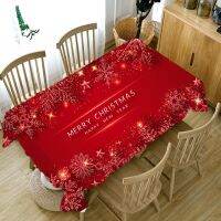 【cw】 Christmas Printed Tablecloth Home Table Decoration Antifouling Accessories Rectangular Dining Room Coffee Table Tablecloth ！