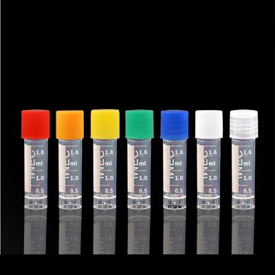 【YF】✈✓  500pcs/lot 1.8ml(2ml) cryovial Cryopreservation Cryogenic Vials Plastic reagent bottle with Silica gel washer free shipping