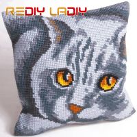 DIY Cross Stitch Cushion Cover Lion Cat Dog Chunky Cross-Stitch Kits 100 Acrylic Yarn Pillow Case Home Decor Hobby amp; Crafts