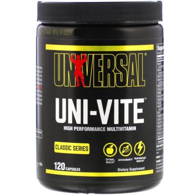 Universal Uni-Vite (120แคปซูล) วิตามินรวม บำรุงร่างกาย เพิ่มกล้าม ออกกำลังกาย