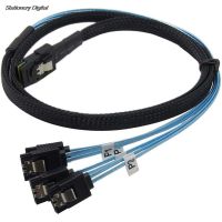 SAS SATA Cable Mini-SAS SFF-8087 To 4 SATA Cable Mini SAS 4i SFF8087 36P To 4 SATA 7P Cable 12Gbps 1/0.5M Hard Drive Data