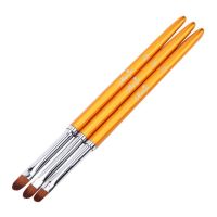 3pcs Profession Nail Art Metal Handle Acrylic UV Gel Extension Builder Petal Flower Painting Drawing Brush Manicure Tools Artist Brushes Tools