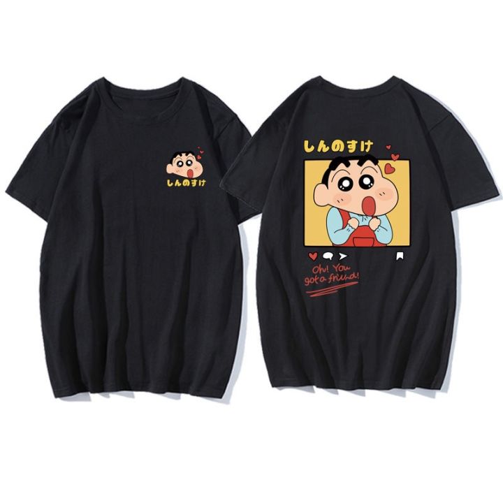 new-crayon-shin-chan-ชินจัง-เครยอนชินจังคู่รักแขนสั้นคู่รักแขนสั้นกเสื้อยืดเสื้อยืดไม่ต้องรีด-tops