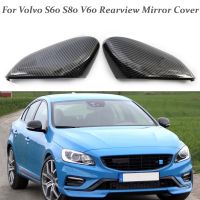 1 Pair Left &amp; Right ABS Carbon Fiber Look Car Side Rearview Mirror Cover Cap For Volvo S60 2011-2017 S80 2012-206 V60 2015-2018