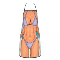 Sexy Woman Beach Bikini Apron Women Men Unisex Bib Muscular Man Kitchen Cooking Tablier Cuisine Chef Gardening