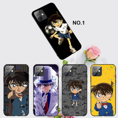 Casing หรับ iPhone 14 13 11 Pro Max 11 Mini 8+ 8 Plus EL38 Detective Conan Anime Pattern Phone เคสโทรศัพท์ อ่อนนุ่ม TPU Shockproof Black ปก