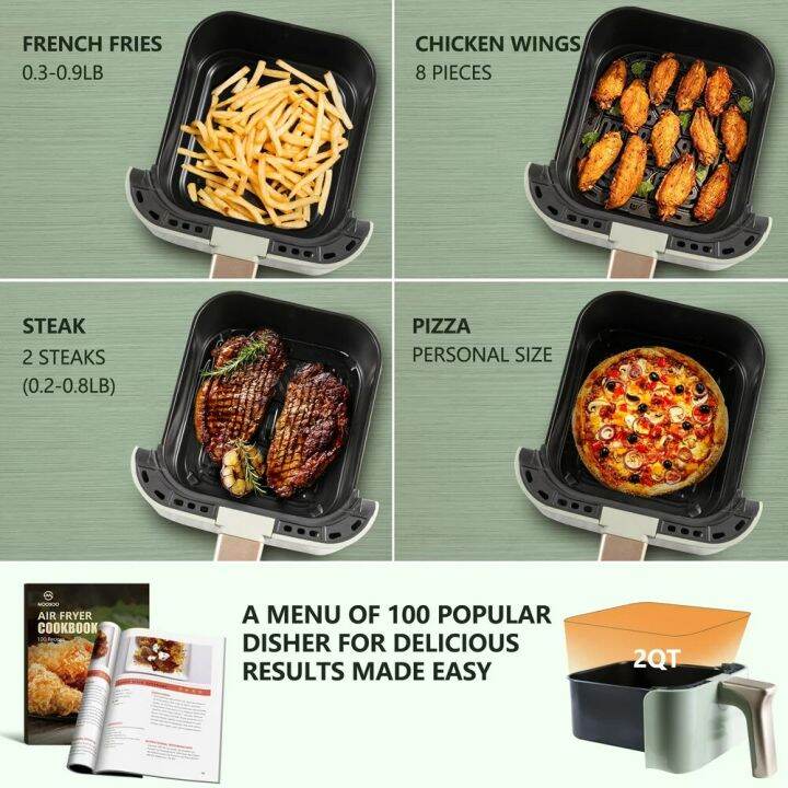 Air Fryer Oven 2Qt OilLess Air Fryer With Touchscreen Temp Knob