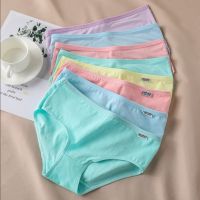 ；【‘；- 3Pcs/Set Candy Color Underwear Womens Comfortable High-Quality Cotton Panties Mid-Waist Breathable Underpanties Plus Size Briefs