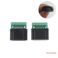 Heishada ขั้วต่อช่องเสียบ ช่องเสียบ HDMI ตัวเมีย19PIN 1ชิ้นพร้อมบอร์ด PCB ชนิดบัดกรีพร้อมเปลือกพลาสติก