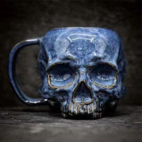 Retro Horn Skull Resin Beer Mug Stainless Steel Skull Knight Blackjack Coffee Cup Viking Tea Cup Bar Bar Decoration