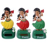 [Toy City] เครื่องประดับรถยนต์1ชิ้น Hawaii Girl Hula Shaking Head Toy Solar Powered Auto Interior New