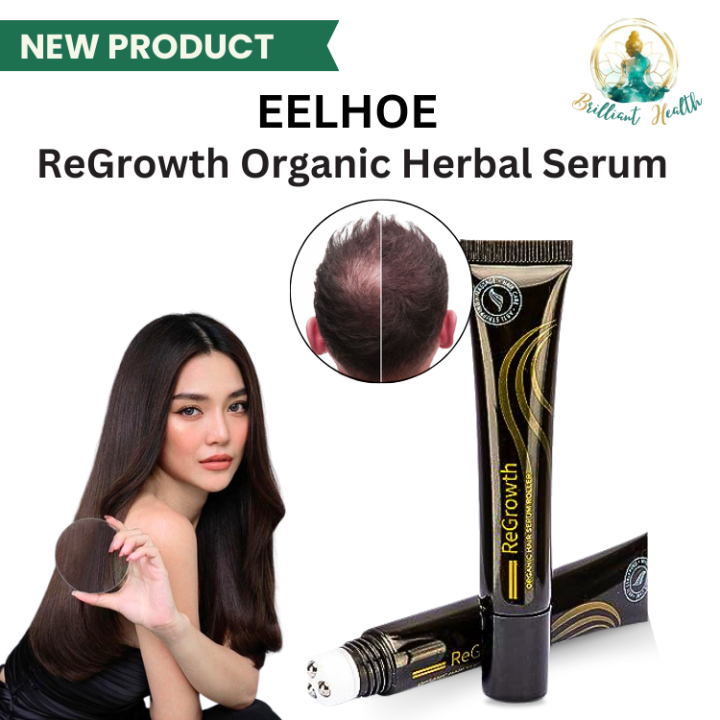 Eelhoe Scalp Massage Liquid Regrowth Organic Hair Serum Roller Set