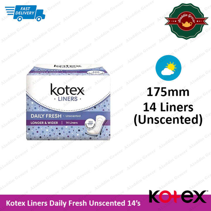 Kotex Liners Unscented Scented 14 liners 30 liners value pack Lazada
