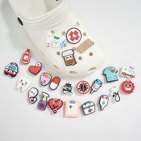 【LZ】 Free Shipping 1Pcs PVC Hospital Medical Series Shoe Charms  Ambulance Mask Shoes Accessories Fit Crocs Wristbands Unisex Gifts