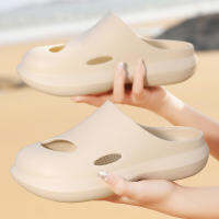 2022 New Summer Mens Slippers Soft Bottom House Shoes Uni Beach Outdoor Slides Mesh Hole Platform Mules Clogs Woman Sandals