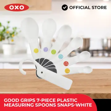 OXO 7-Piece Plastic Measuring Spoons - Snaps - Black