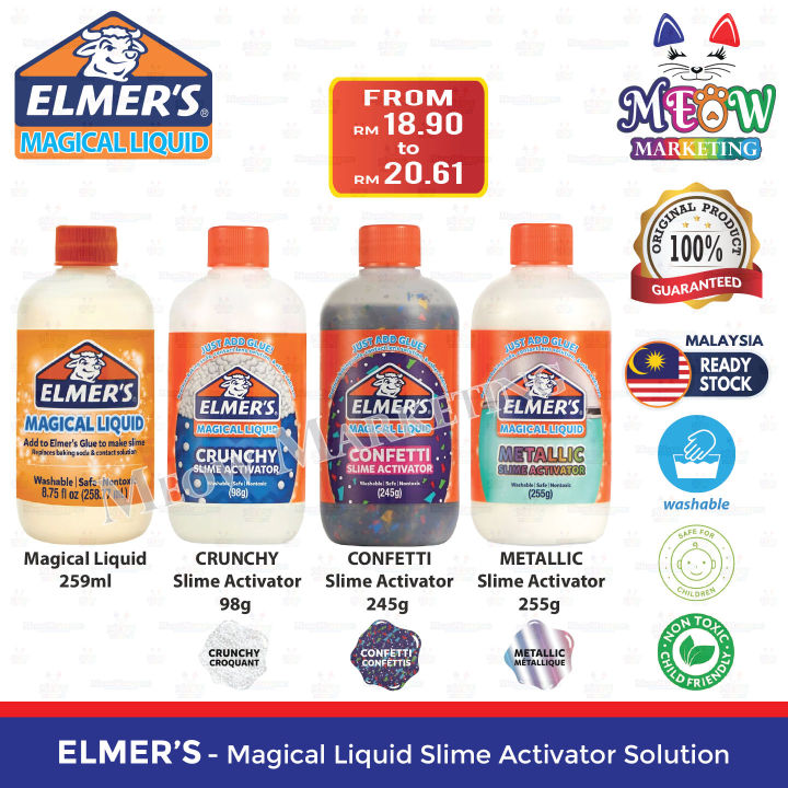  Elmers Slime Activator Magical Liquid Slime Activator  Solution, Updated Formula For Twice As Much Slime