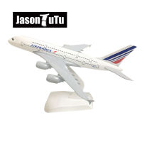 JASON TUTU 20ซม. Air France Airbus A380เครื่องบินรุ่นเครื่องบินรุ่นเครื่องบิน Diecast โลหะ1300 Scale เครื่องบินโรงงานขายส่ง