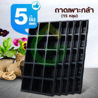 [G] (Set 5 ใบ/แพ็ค) ถาดเพาะกล้า ถาดหลุม ถาดเพาะ จำนวน 15 หลุม (หนา 0.7 มม.) โดย GROWCERY