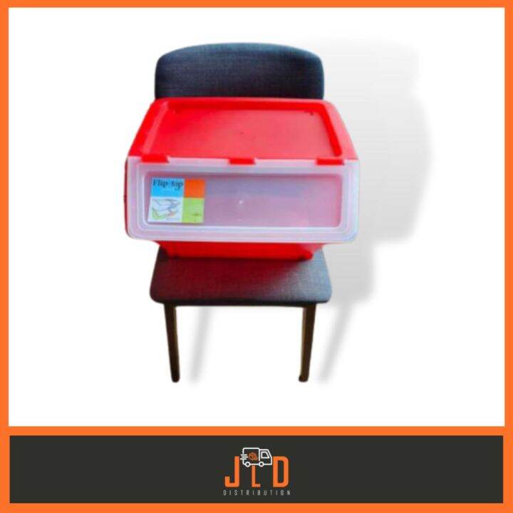 Flip Top Storage Box with Wheels Big Container Large 48L & 56L Fliptop