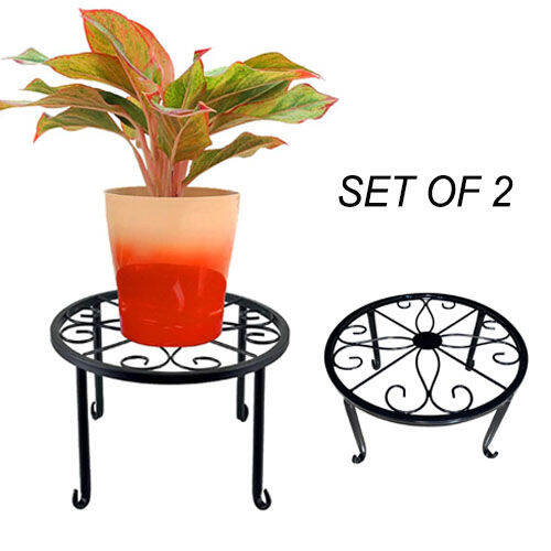 FLOWER/PLANT STAND 2Pcs. Indoor Outdoor Hall Garden Flower Stand Round