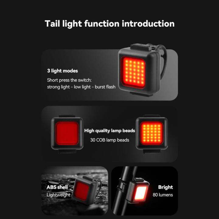 ไฟเตือน-cob-led-130lm-80lm-ไฟจักรยานท้ายจักรยานไฟหน้า150mah-ประเภท-c-กันน้ำแบบชาร์จ-usb-โคมไฟจักรยาน