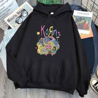 Korn Music Band Hoodies Mens Hip Hop Cartoon Printing Sweatshirts Casual Long Sleeve Male Pullovers Gothic Kpop Graphic Hoodie