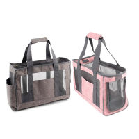 Cat Small Dog Carrier Bag Breathable Mesh SoftSided Small Cats Tote Bag With Safety Leash Lightweight For Small Dog Puppy