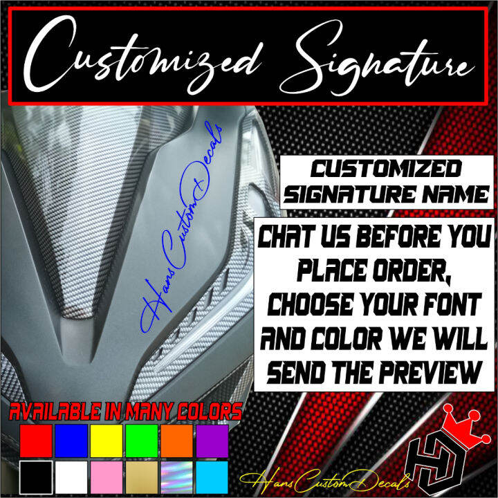 Customized signature name sticker lazada ph