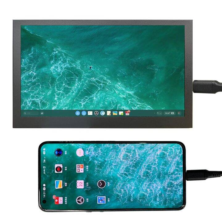 LCD Display 7 Inch USB C Monitor Portable IPS Touch Screen Monitor 1024X600 Mobile Phone