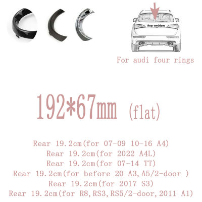 1X 192*67มม. แบนสำหรับ Audi สี่แหวนป้ายดัดแปลงด้านหลังรถสำหรับ Audi A4A4L TT A3A5ด้านหลังป้ายสติกเกอร์อุปกรณ์เสริม