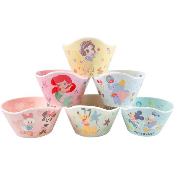 disney-deep-bowl-ชามอาหารเสริมสำหรับเด็กทำความสะอาดง่าย-anti-scalding-ชามเมลามีนในครัวเรือนชามบนโต๊ะอาหาร430ml