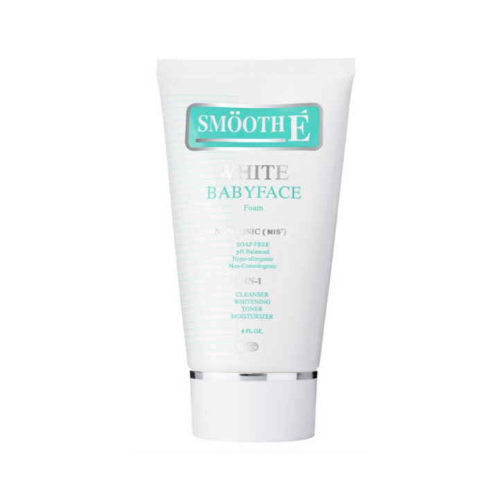 smooth-e-white-babyface-foam-โฟมล้างหน้า-สมูทอี-ไวท์-เบบี้เฟซ-ขนาด-4-oz-และ-6-oz-โฟมไม่มีฟอง-pharmacare