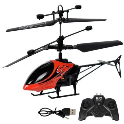Remote Control Helicopter with Lights 2 Channel USB Charging Mini RC Helicopter for Outdoor or Indoor One-click Take-off/Landing Mini Aircraft Flying