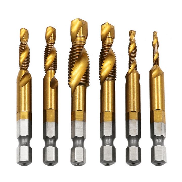 12pcs-hex-handle-titanium-plated-screw-machine-compound-tap-for-metal-steel-wood